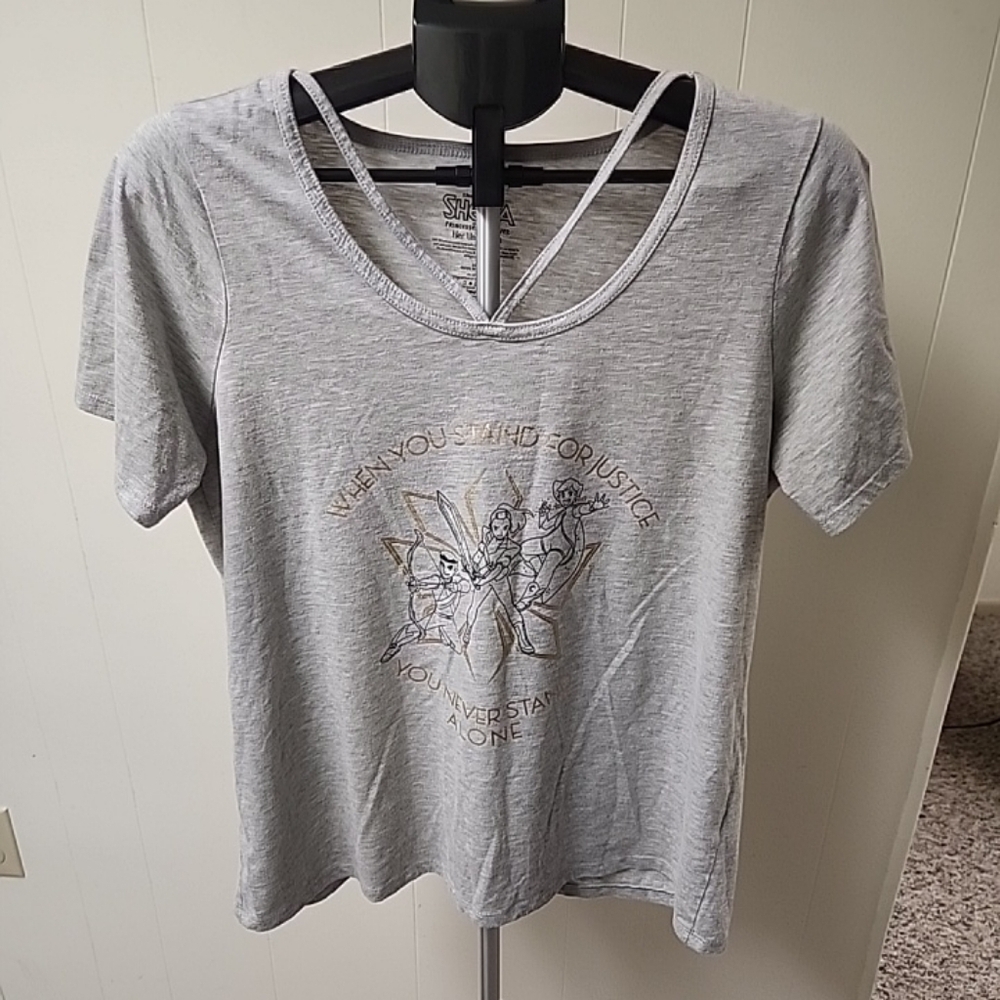 She-Ra Princess of Power Gray‎ Cutout Tshirt Size Large